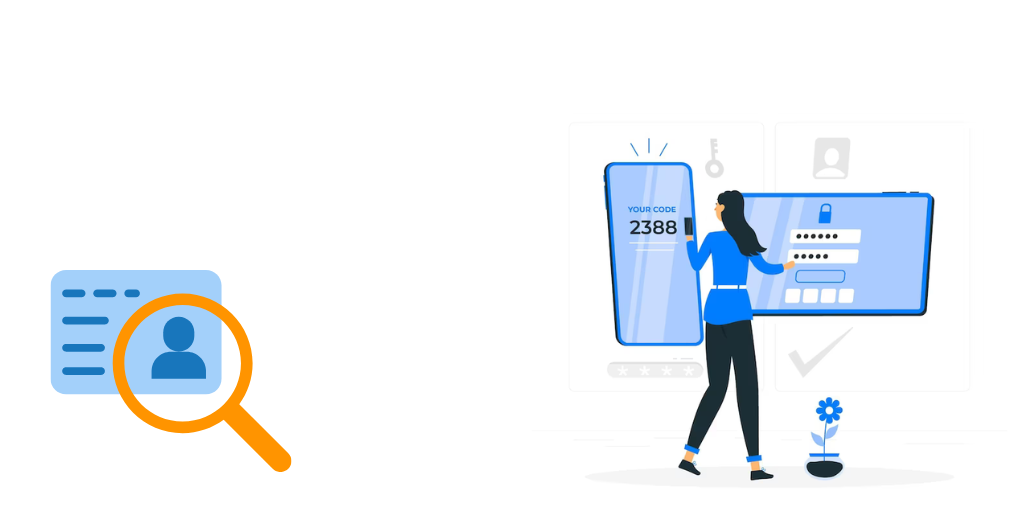 eKYC illustration showing digital verification process